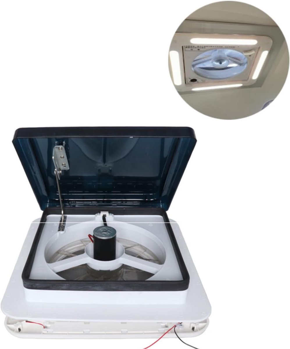 SnelShoppen - 12 V RV-dakventilator met omkeerbare functie, geluidsarme camperventilator voor duurzame ventilatie, geschikt voor dakluiken van campers