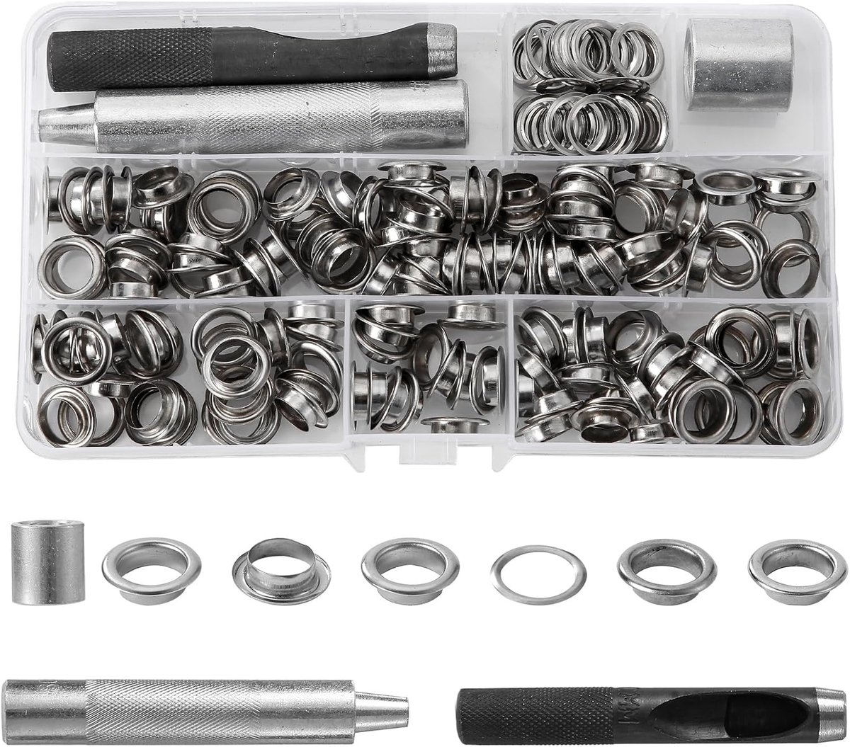 Gereedschapsset 150-delig - 10 mm ogen - set met oogtangen - ideaal voor zeildoeken - ShopVlot