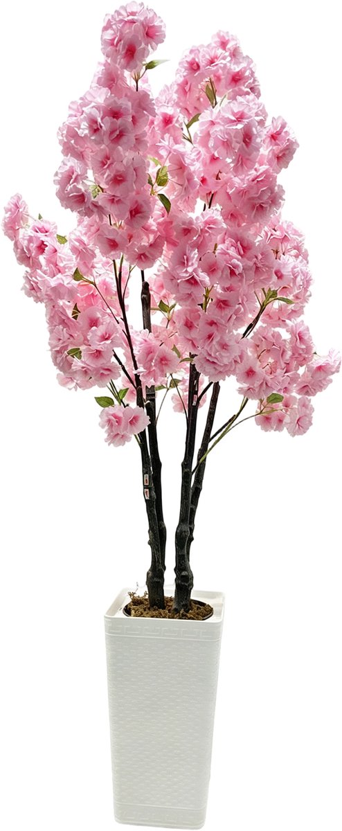 Triumpunpre Kunst Kersenbloesem Boom 150 cm - Roze Nep Bloesem Boom - Binnen Decoratie - Onderhoudsvrije Kunstplant 150cm