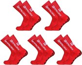 Lot de 5 - 5 paires - Chaussettes antidérapantes de football rouges Chaussettes de sport anti-ampoules (Taille 38-43)