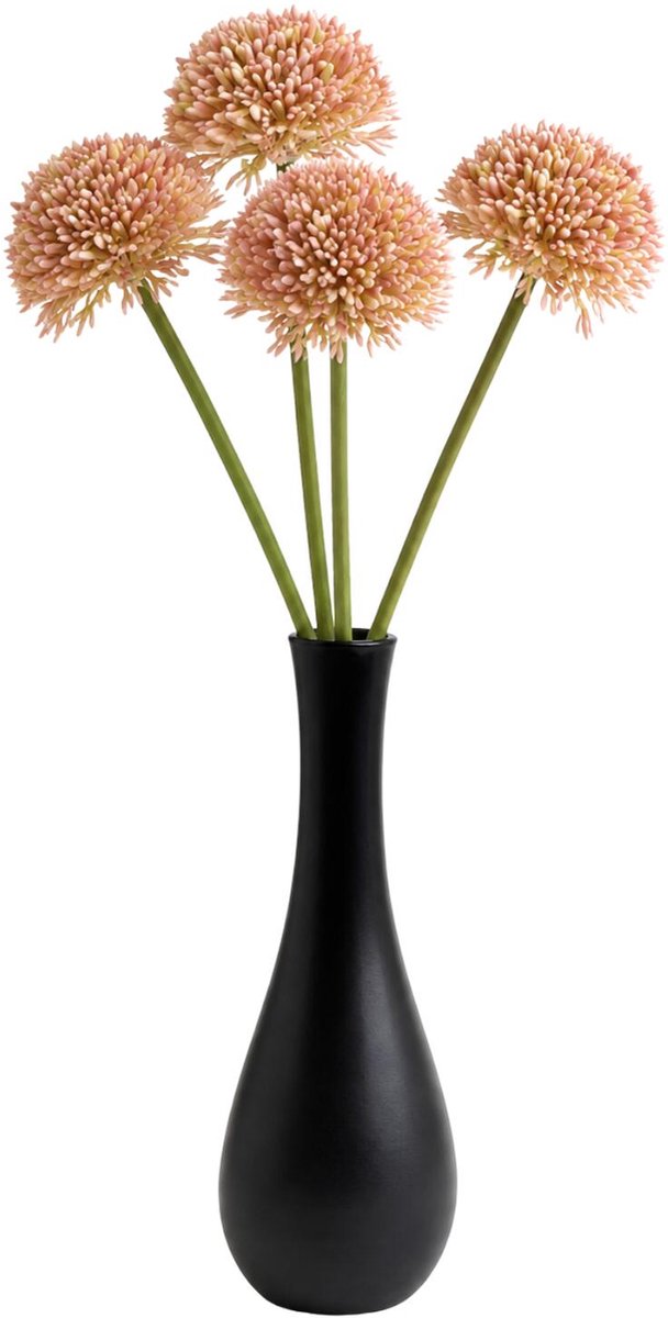 Bellatio Design Sierui Globemaster kunstbloem - 4x - losse stelen - zalmroze - 44cm - Natuurlijke uitstraling
