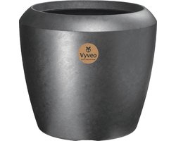 Vyveo - Bloempot Liora - 44x40 - Zilver metallic - Bloempot voor binnen en buiten - Lichtgewicht - Breukbestendig - Vorstbestendig - UV-bestendig