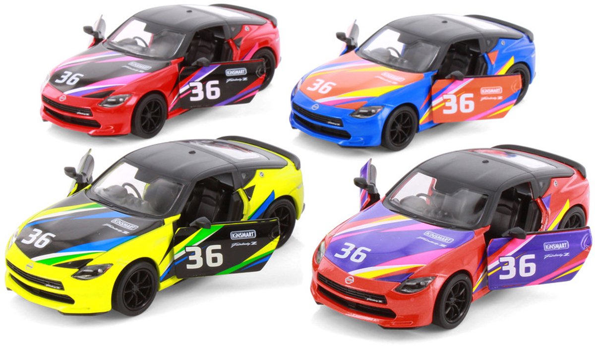 Nissan Fairlady Z Custom Livery Edition Gegoten modelauto op schaal 1/36 verkrijgbaar in 4 kleuren verkoop per stuk kinsmart
