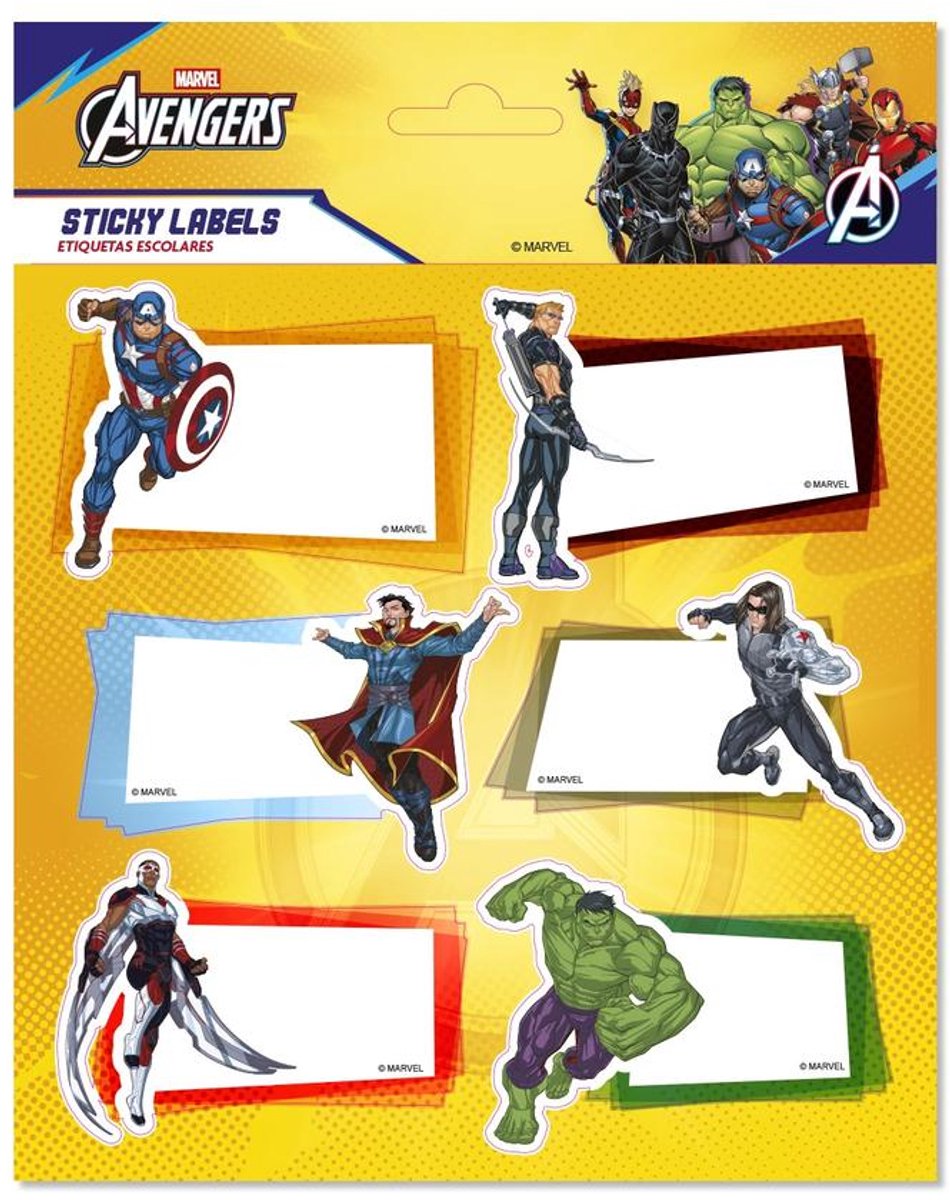 Grupo Erik Marvel The Avengers - Premium SelfAdhesive Labels Zelfklevende etiketten - Multicolours