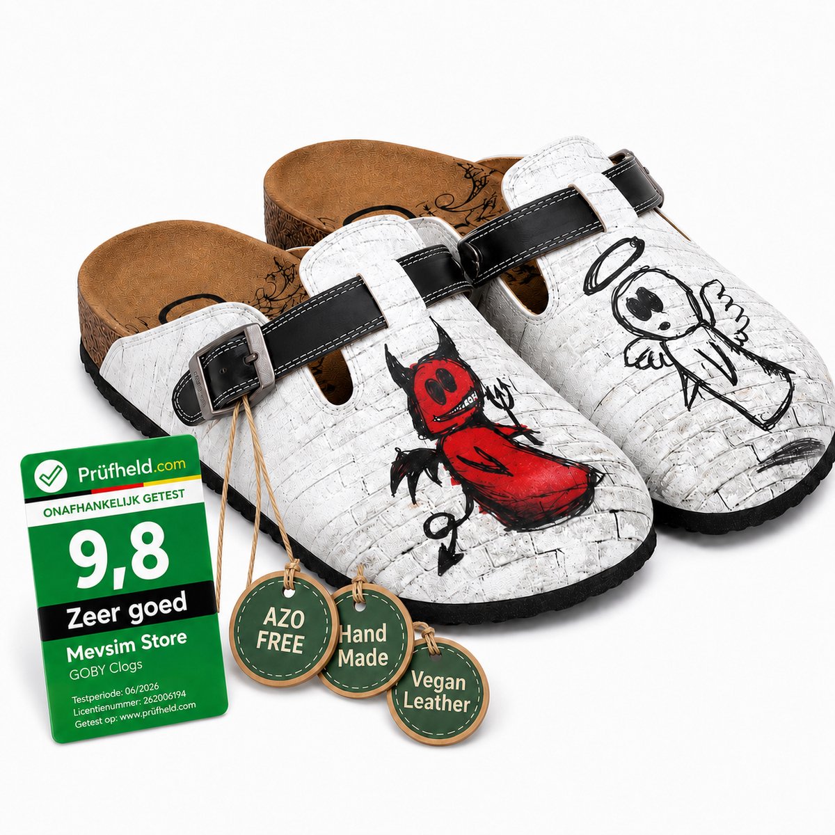 Goby – Brick Devil Dames Clogs – Vegan – Handmade – Maat 37
