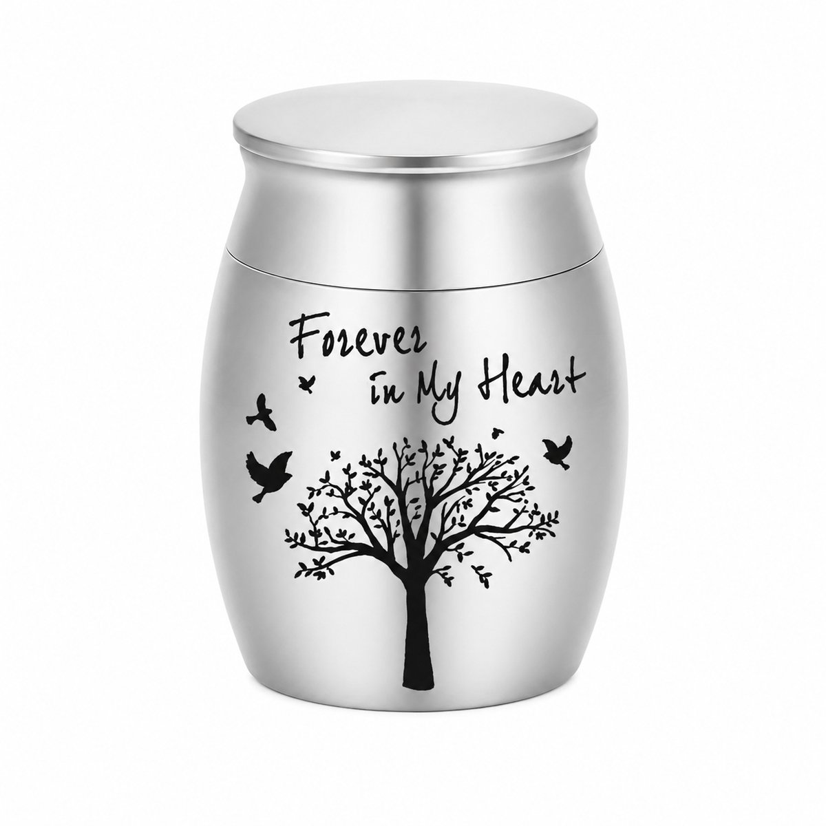 Gloovon® Mini Urn met Schroefdeksel - Kleine Asbus voor Huisdieren - Dicht & Waterdicht - Aluminium - Zilver - 40 x 30 mm