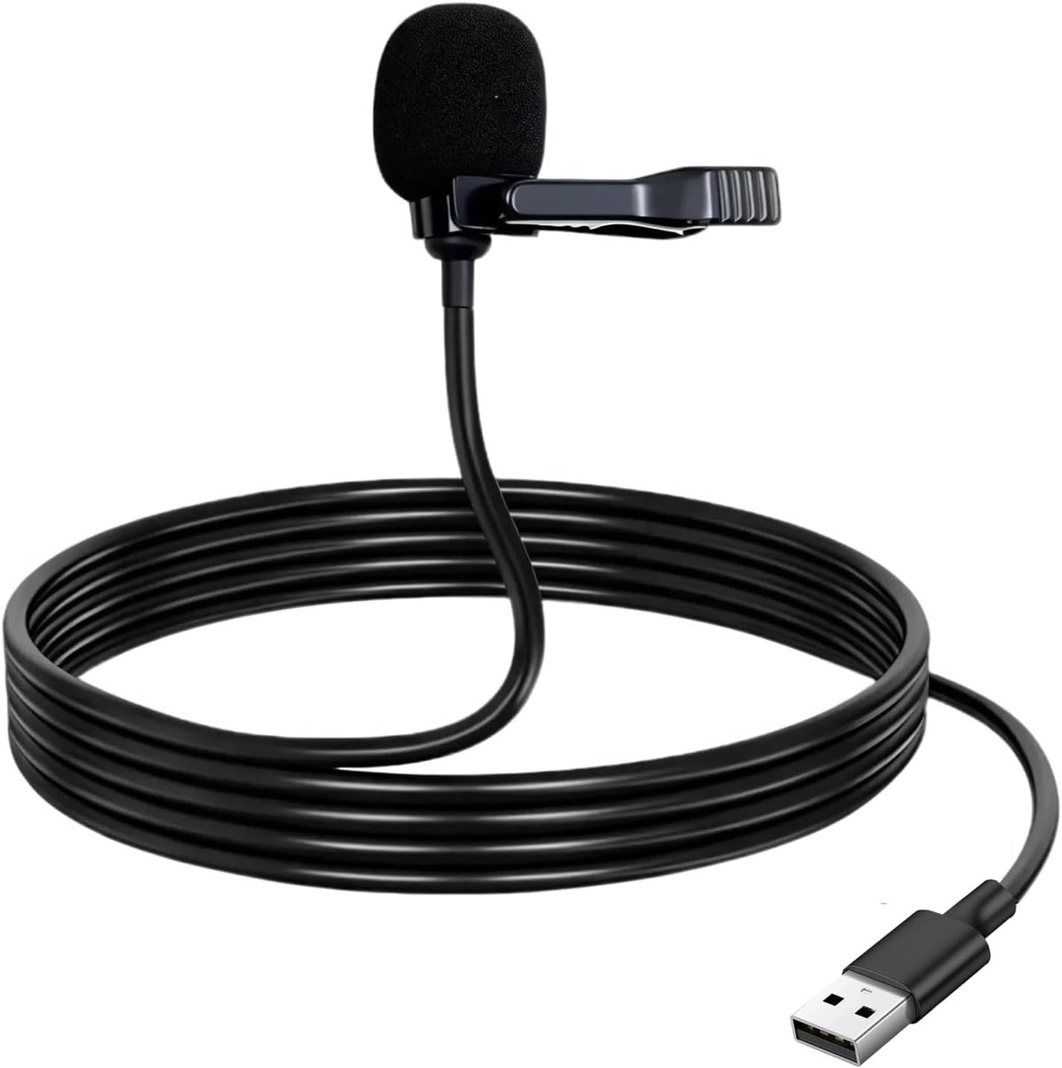 LYMISPIYA Microfoon USB Cravat Omnidirectioneel 2,5 M — Micro Cravat Plug & Play voor PC/Mac/Laptop, Micro voor PC USB - ShopVlot