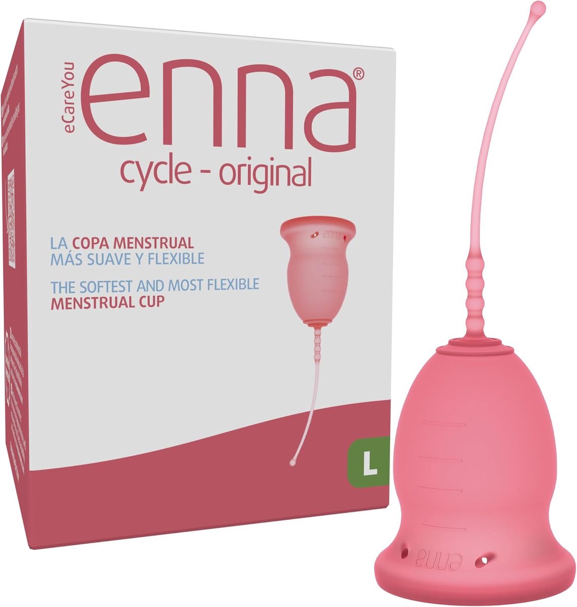 SnelShoppen - ENNA Cycle Original Menstruatiebeker Maat L - Duurzaam, Herbruikbaar, Veilig, Comfortabel, Voor Vrouwen, 1 Stuk, Ideaal voor Thuis en On