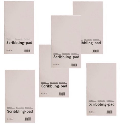 Kladblok budget 12x20cm - 6 stuks