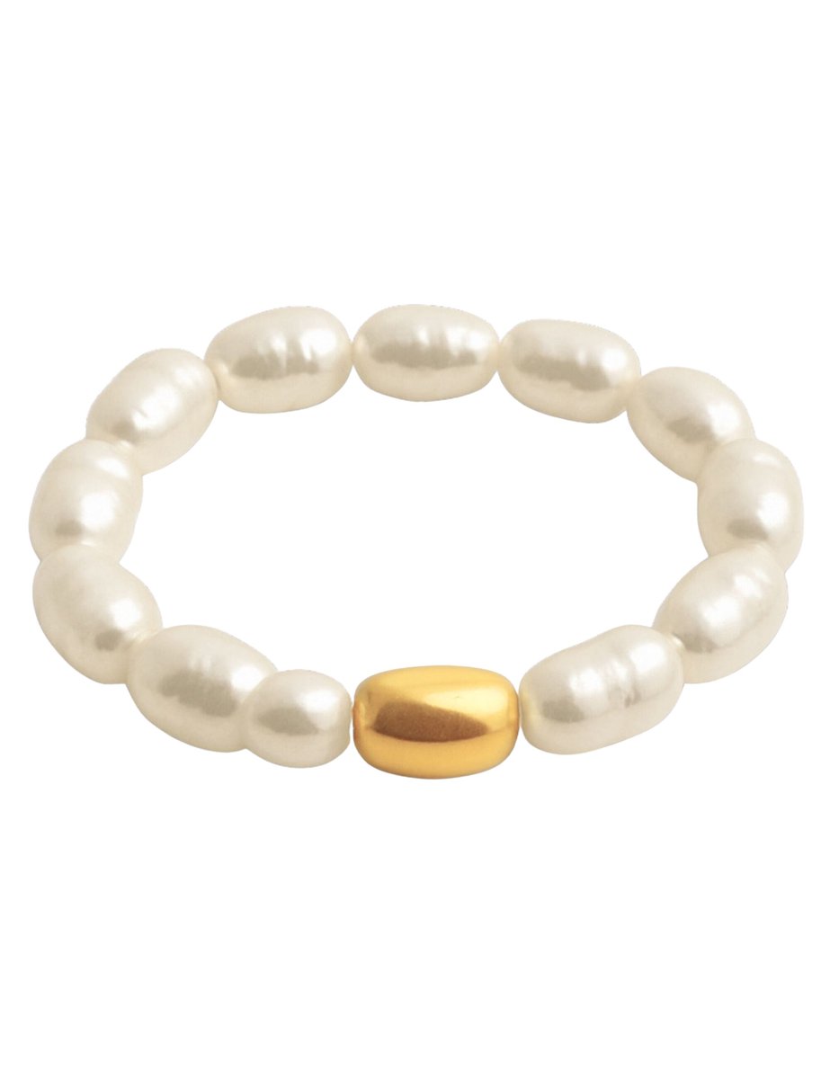 good.designs Parelring met echte zoetwaterparels
