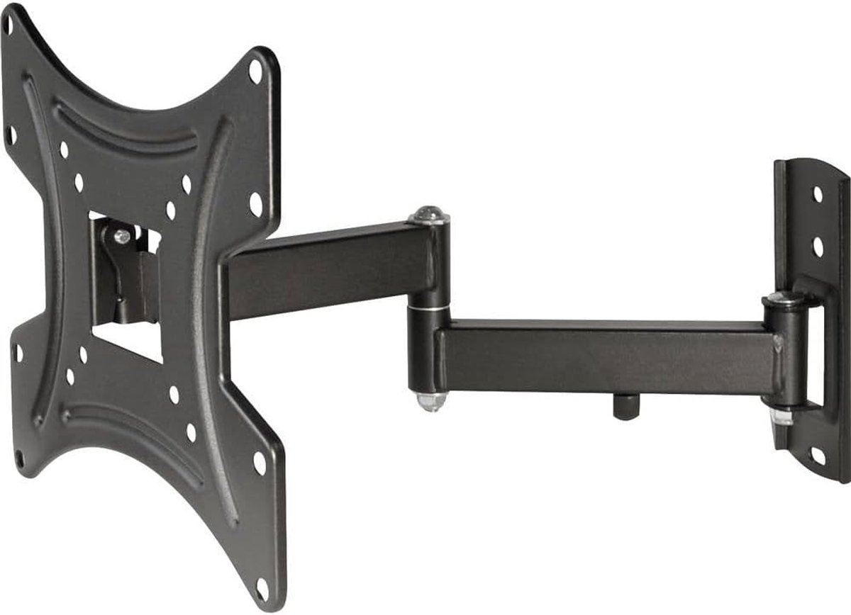 SnelShoppen - Wandbeugel voor Platte Schermen 23-42 Inch (58-107cm) tot 25 kg - Zwart - 20 Jaar Garantie - VESA 75-200 - Zet Scherm in Ideale Kijkhoek