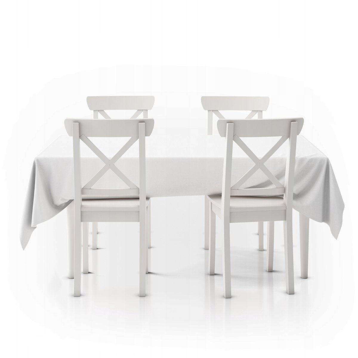 KONEY - Tafelkleed 160 x 200 cm - microvezel - Wit - binnen en buiten