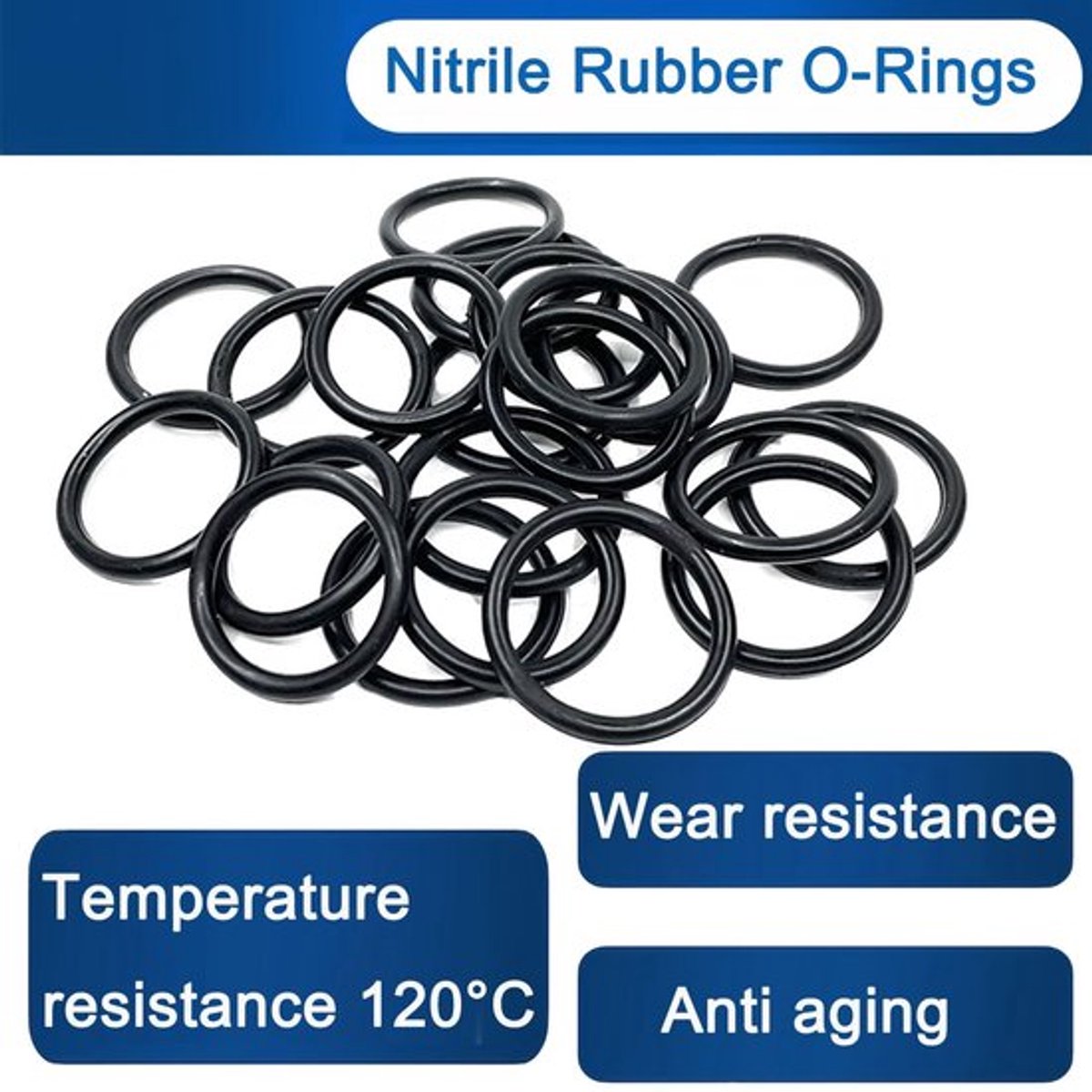 O-ring Nitrilrubber - 50 Stuks - Afdichtingsring - Antistatisch - Oliebestendig - Hittebestendig - Duurzaam en slijtvast