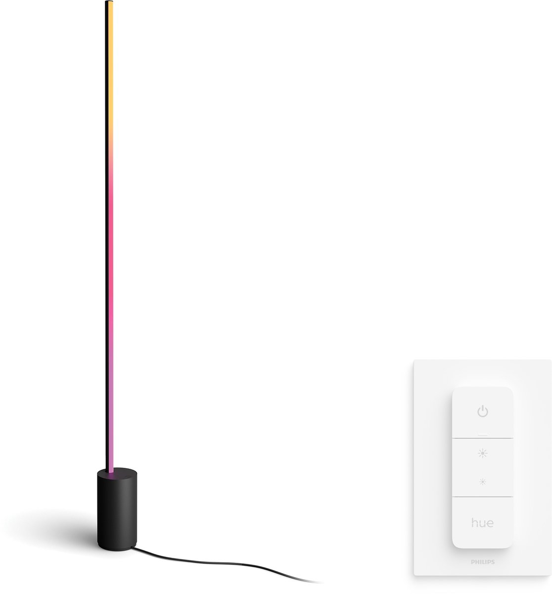Philips Hue Signe Vloerlamp (Zwart) - Wit en Gekleurd Licht - Incl. Hue Dimmer Switch - Hue White and Color Ambiance