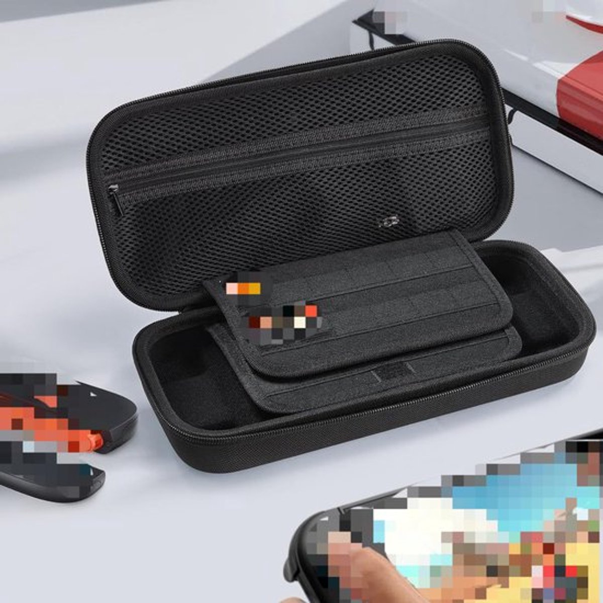 Geschikt voor Switch 2 opbergzak, geschikt voor game handheld 2e generatie beschermhoes, 2e generatie draagbare tas, harde draagkoffer, draagbare console beschermende draagtas, zwart