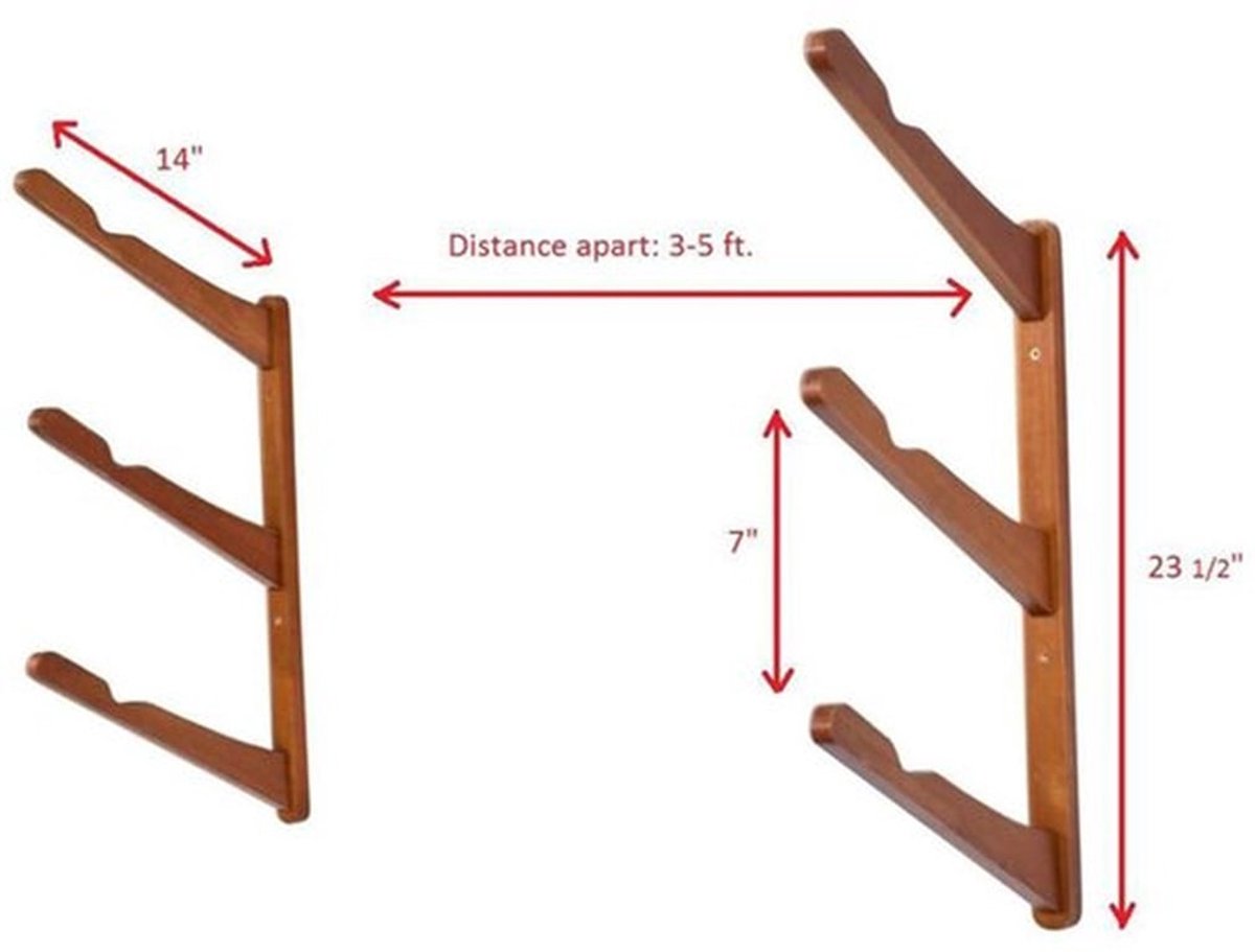 Opbergrek voor surfplanken met bamboe-ondersteuning, aan de muur te bevestigen displayrek voor surfplanken, displayrek voor skateboards met meerdere lagen
