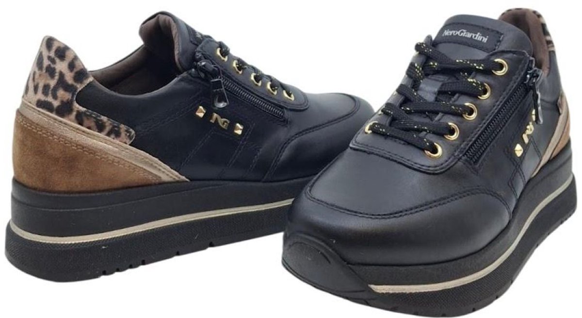 NeroGiardini I610736D-100 Guanto Nero | Zwarte dames sneaker