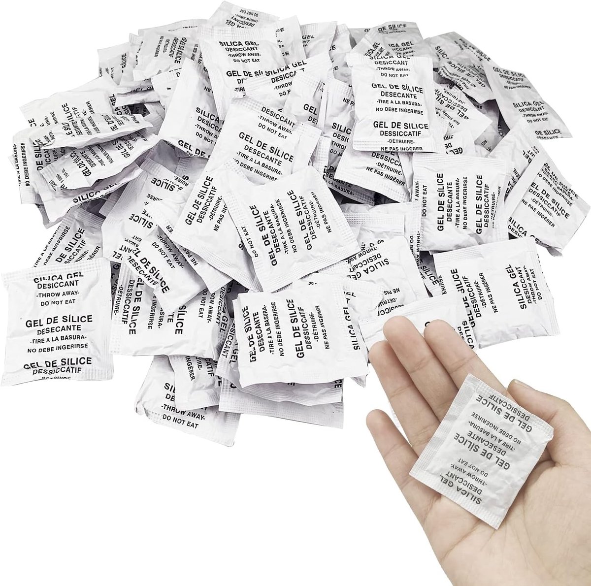 Silica Gel Desiccant 100x3g voor Vochtbestrijding in Kleding, Voeding en Ruimtes - Effectieve Ontvochtiging en Bescherming tegen Schimmel