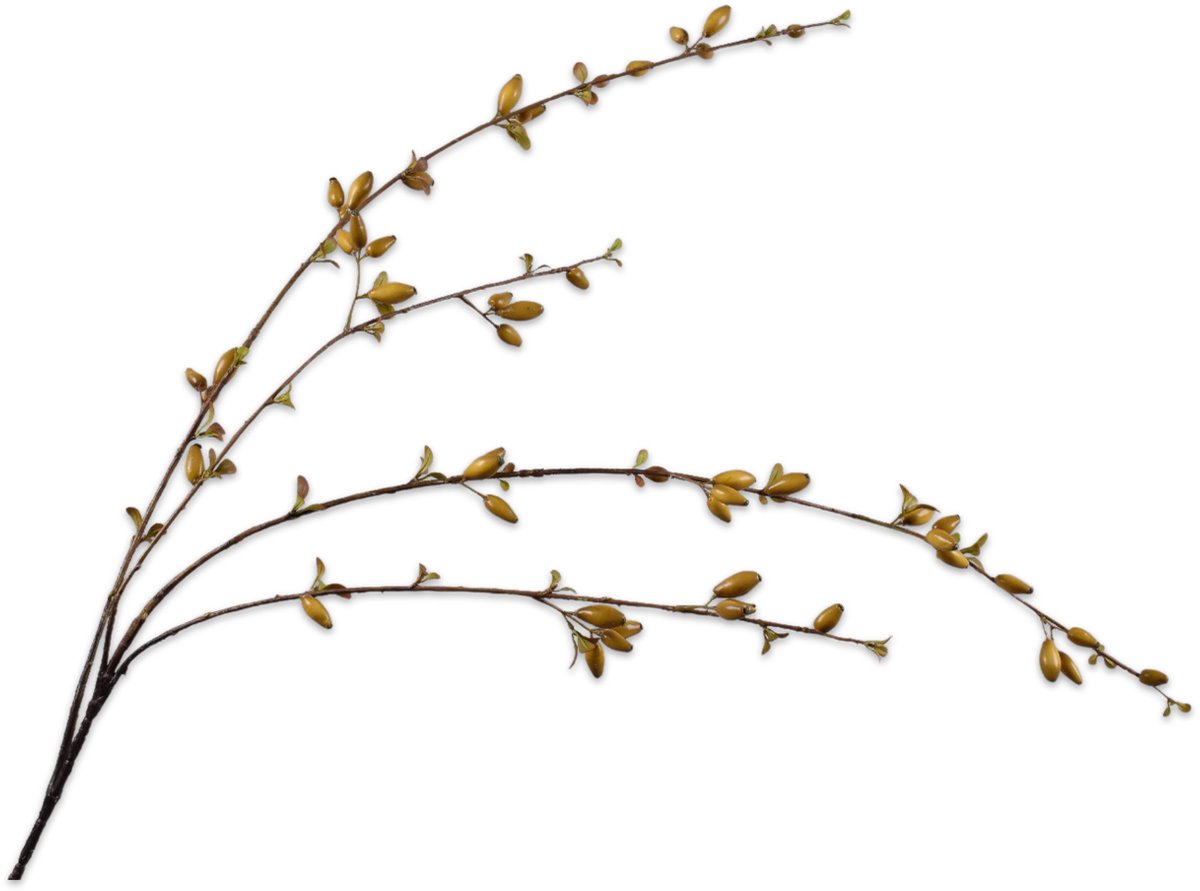 Silk-ka Kunstbloem-Zijden Bloem Rozenbottel Tak Bordeau-Bruin 121 cm