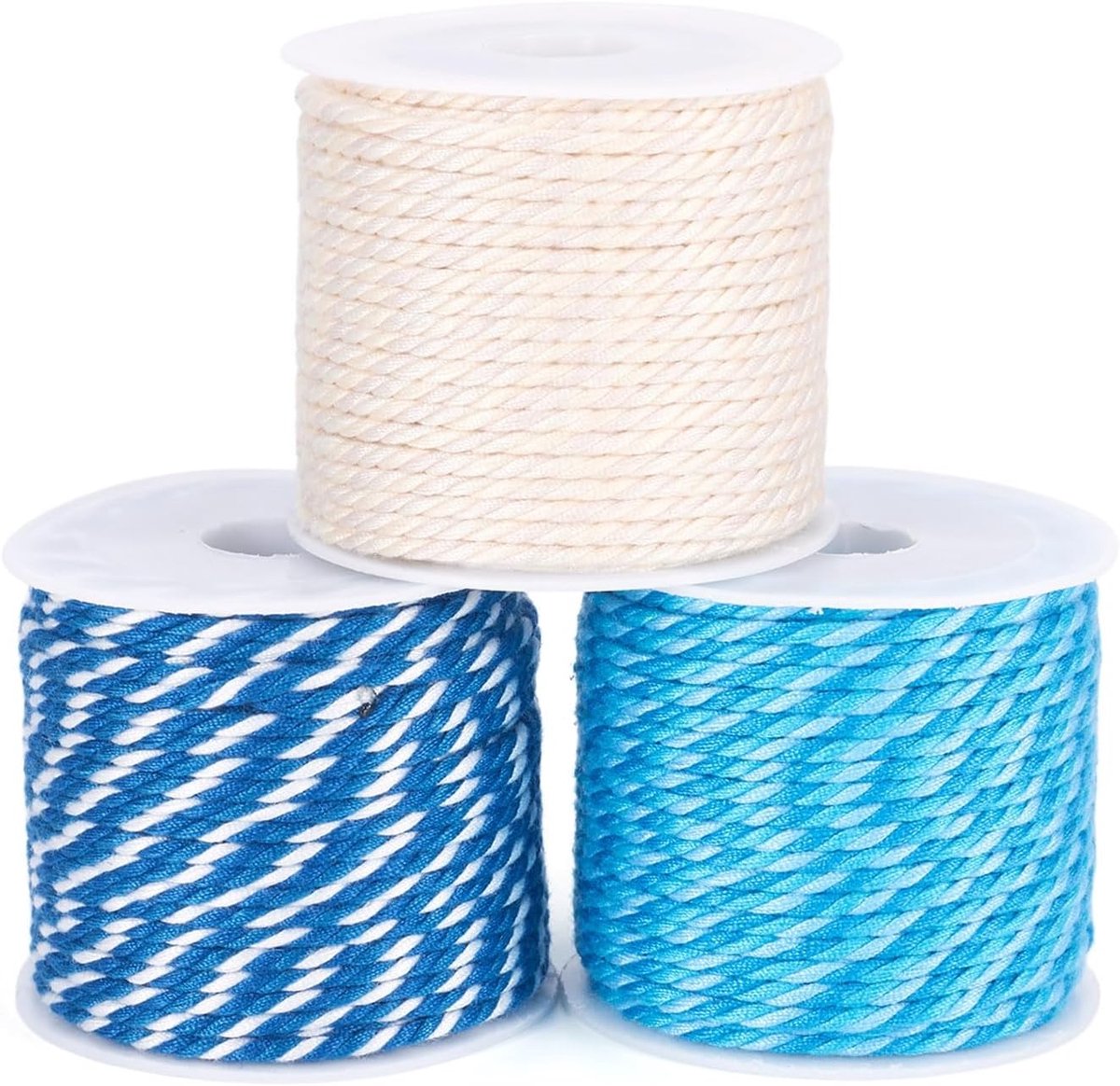 Gevlochten Polyester Koord Draad 2Mm Ronde Macrame String Touw voor Vriendschap Armband, Ketting en Sieraden Maken in Blauw - Perfect voor Home Decor en Creatieve Projecten
