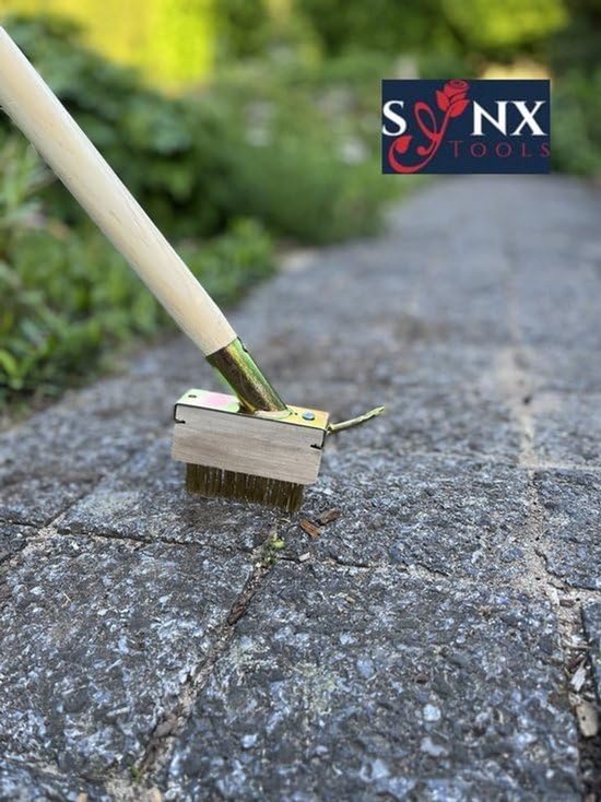 Thijox - Onkruidborstel met Schraper + Extra Voegenborstel en Schraper - 3-delige set voor Effectieve Tuinonderhoud - 160cm Steel - Ideaal voor Tuin, van Thijox — afbeelding 3