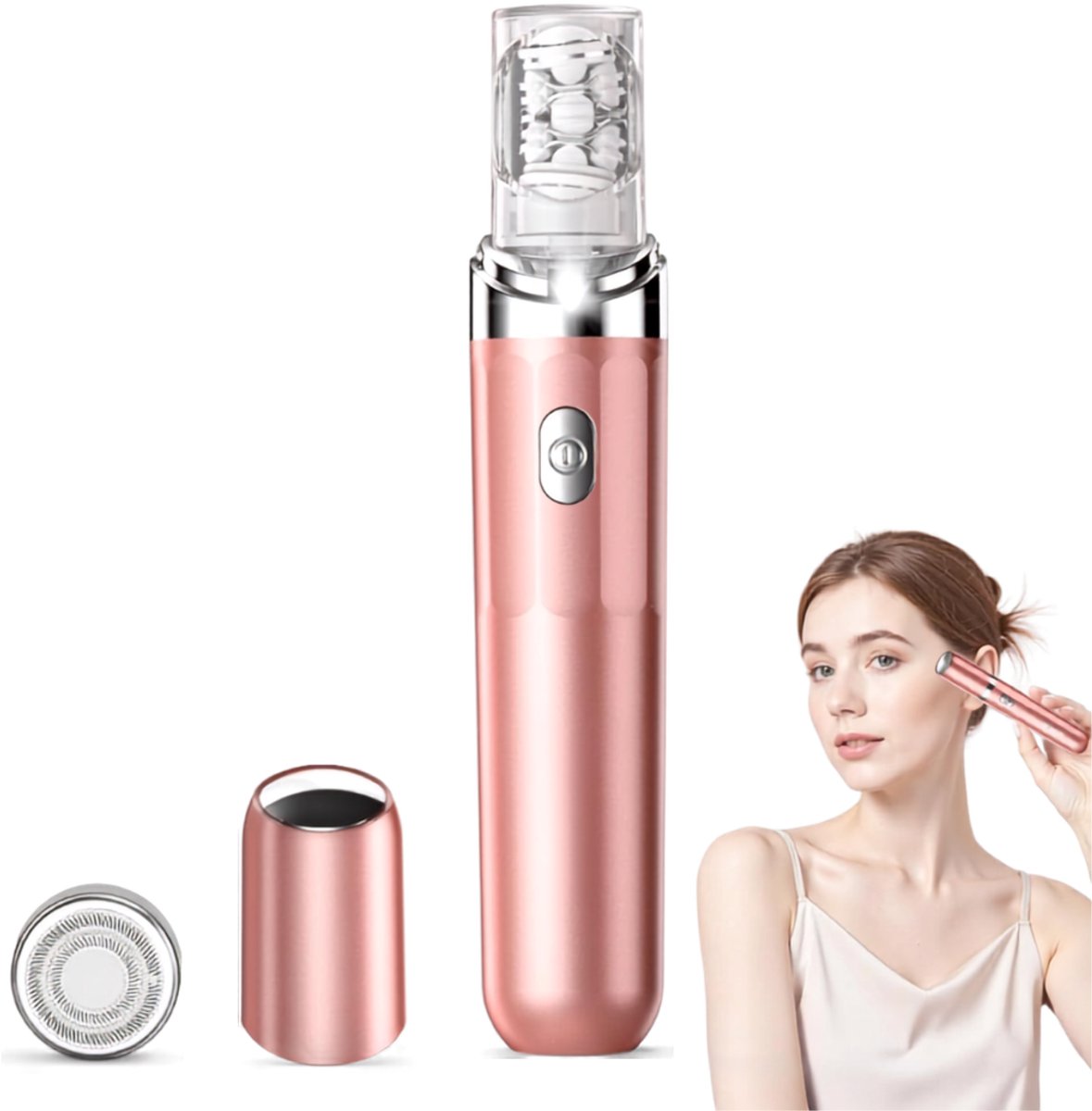 SNJY® Epilator - Gezichtsepilator Vrouw - Epilator Gezicht - 2-in-1 Wenkbrauwtrimmer en Gezichtshaarverwijderaar - Roze