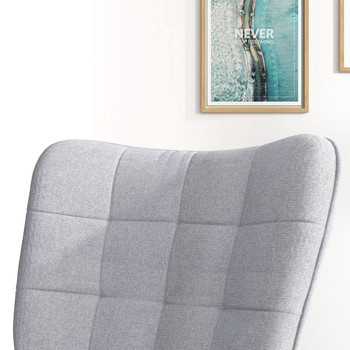 YYchan fauteuil met voetenbank - grijs - 64 x 89 x 90 cm