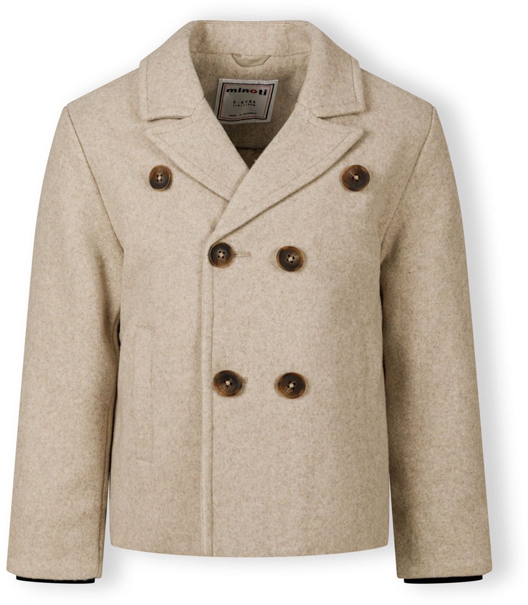 Minoti jongens winterjas - beige dubbele rij