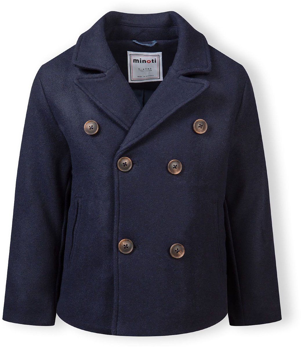 Minoti winterjas jongens donkerblauw - waterafstotend