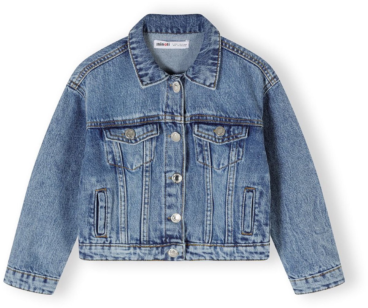 Minoti spijkerjas meisjes 100% katoen - blauw - borstzak