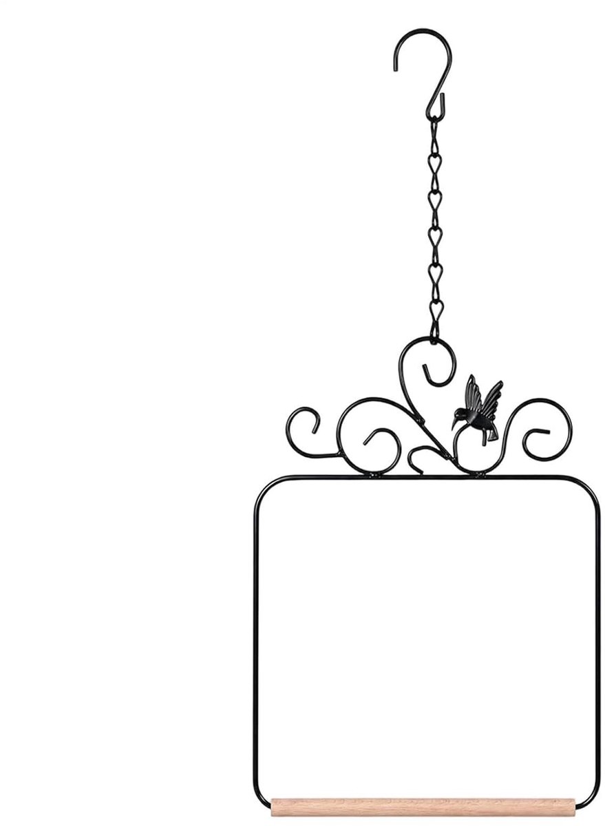 LISM-Decoraties Geschikt voor buiten met vogelschommels, zitstokken en vogelhuisjes | Metalen frame kolibrieschommel, Geschikt voor gazons, achtertuinen, terrassen, balkons en vlonders