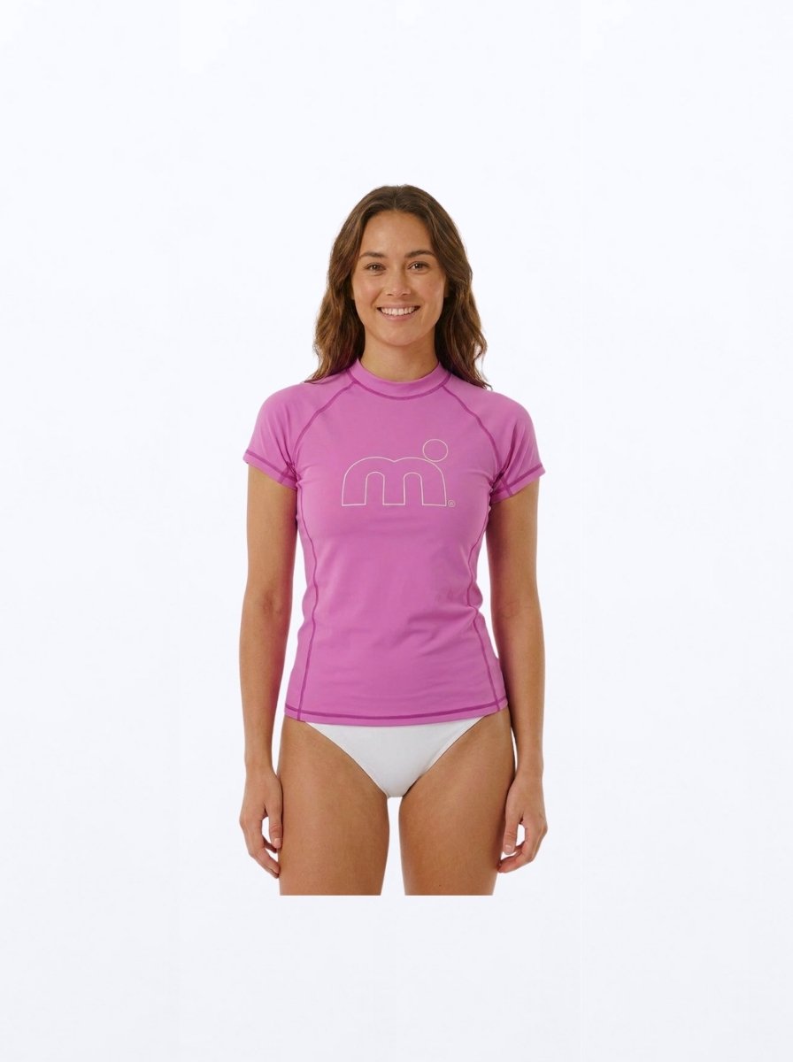 Mistral Ocean Dames Rash Guard | Roze | Maat L | Korte Mouw | UV-Beschermend Watershirt | Voor SUP, Surfen, Windsurfen en Strand