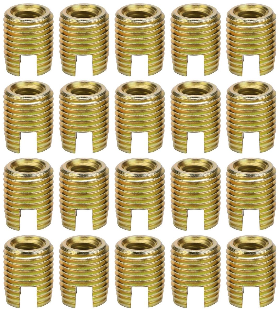 20 Stuks Draad Inserts voor Hout, Zelftappende M8 x 1.25 en M12 x 1.5, Ideaal voor Versterking en Reparatie van Draadverbindingen