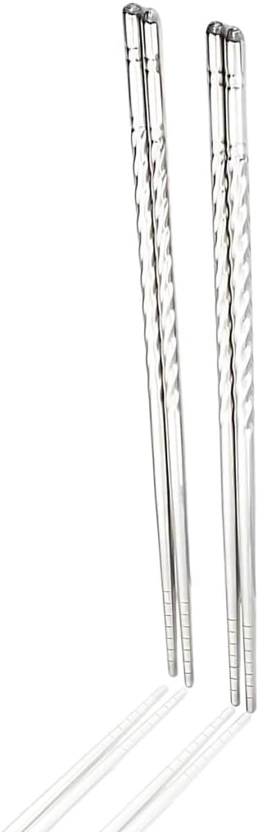 Thijox - Set van 2 paar roestvrijstalen eetstokjes 22 cm | Herbruikbaar, lichtgewicht en makkelijk schoon te maken | Perfect voor sushi, ramen, dim su