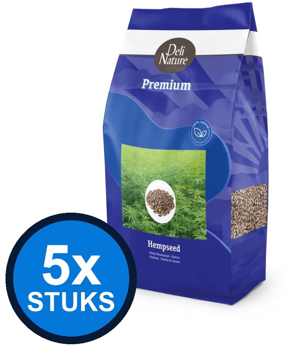 5x Deli Nature - Premium kempzaad 700gr - Vogelvoer - 700 g