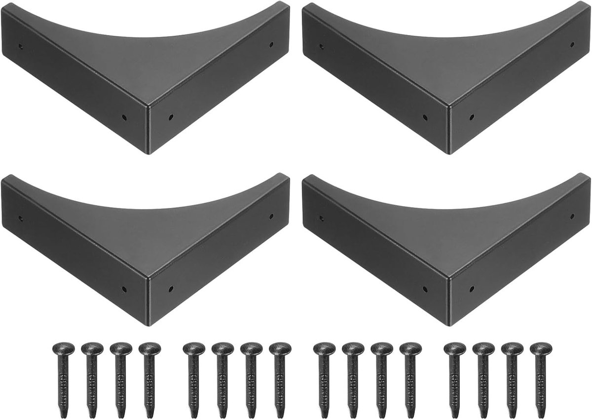 Thijox - Hoekbeschermers Metalen 4 Stuks 6,4 cm Vintage Decoratieve Hoekhouders Zwart - Slag- en Slijtvast Randbescherming voor Meubels en Tafelkisten
