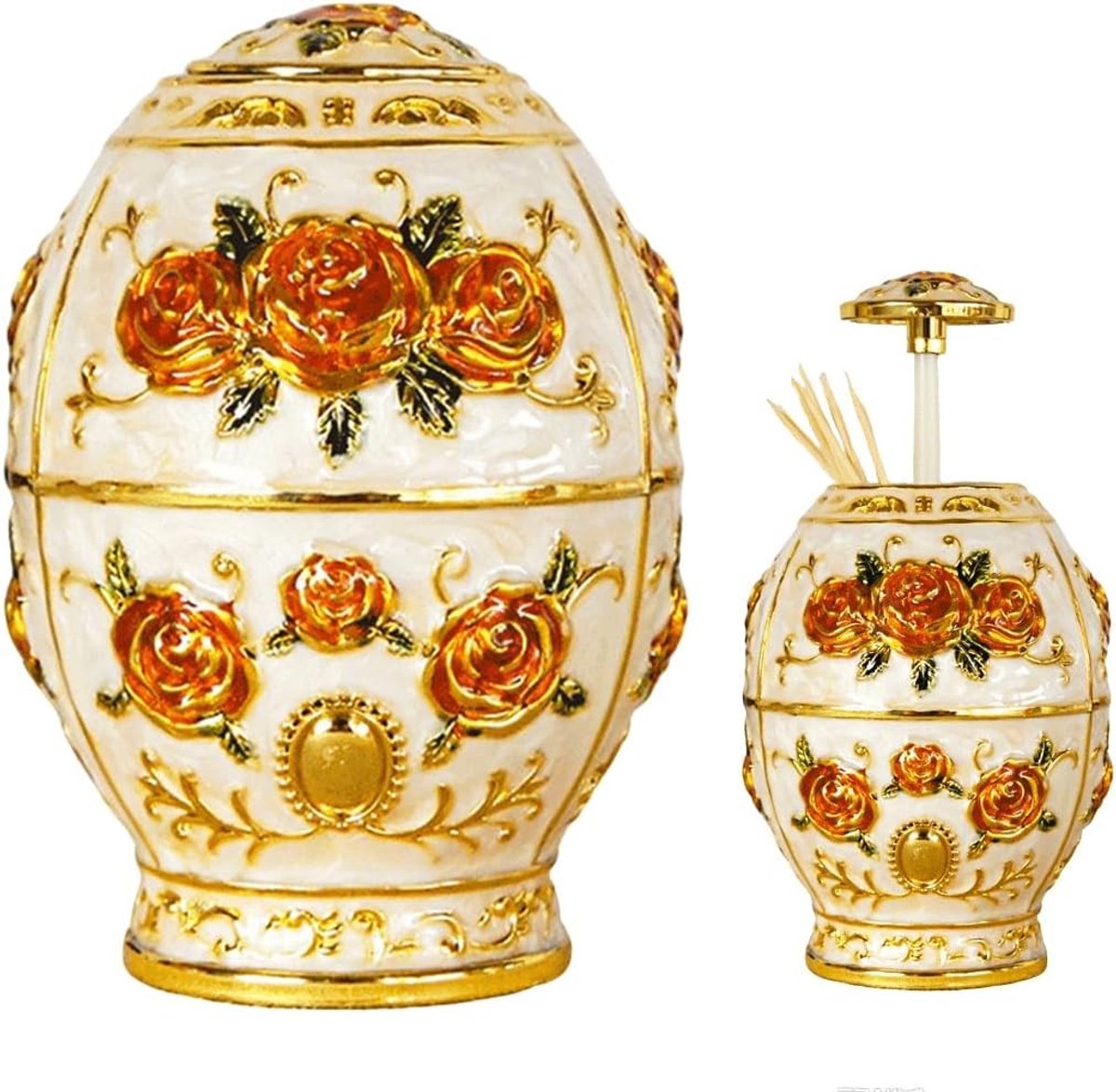 Elegante Automatische Tandenstoker Dispenser van Zinklegering met Bloemmotief, Handige Decoratieve Tandenstokerhouder voor Thuis, Restaurant en Bar - Perfect Cadeau voor Elke Gelegenheid