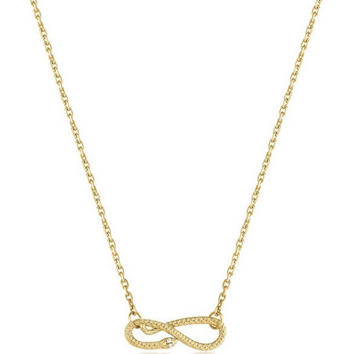 BROSWAY CHAKRA BHKN148 GOLD-PLATED INFINITY SLANG KETTING MET ZIRKONIA'S 1 STUK