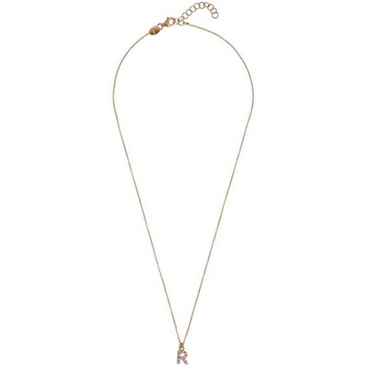 ALISIA AL4258.01.918 GOLD-PLATED LETTER R KETTING MET PARELS 1 STUK