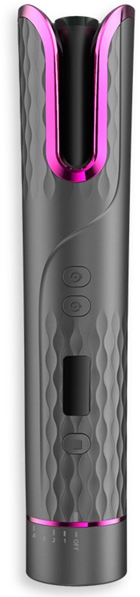 Slimme draadloze automatische krultang voor beginners, USB-oplaadbaar met lcd-display, compact draagbaar model met anti-verbrand en anti-verstrikking, geschikt voor thuisgebruik en reizen