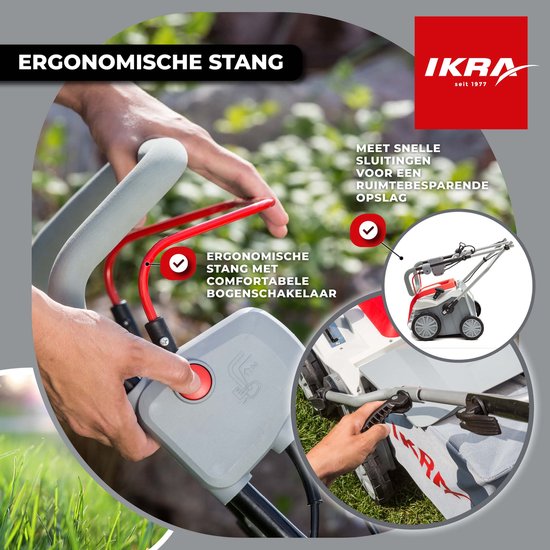 IKRA elektrische verticuteermachine en gazonbeluchter IEVL 2000, 2.000W, werkt over een breedte van 40 cm, opvangbak van 55 liter van IKRA — afbeelding 4
