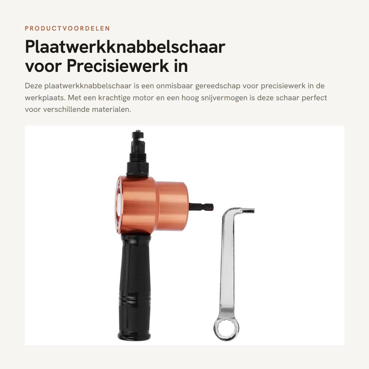 Dailygoods- Plaatknabbelschaar Dubbele Kop - Metalen Plaatfrees - Boorhulpstuk - Knabbelgereedschapsset - Werkplaatsgereedschap - Snijvermogen tot 2 mm - Knabbelschaar