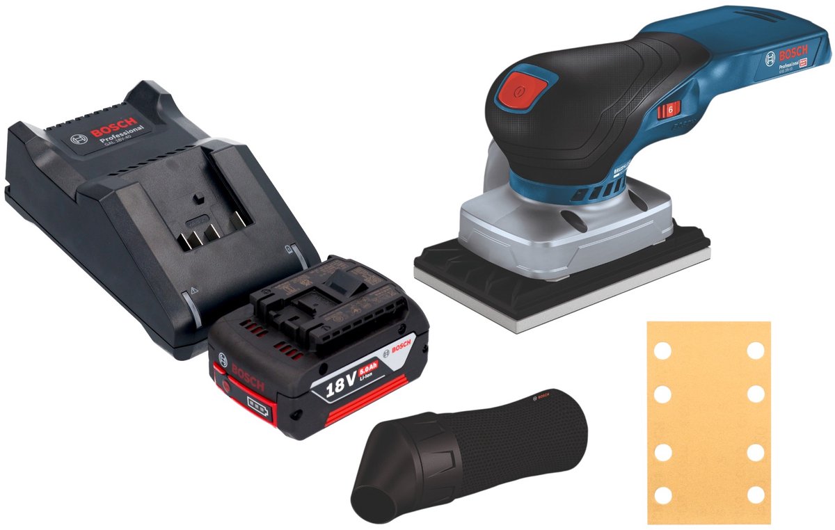 Bosch GSS 18V-13 Professional accu-excentrische schuurmachine 18 V 100 x 110 mm + 1x accu 5,0 Ah + oplader