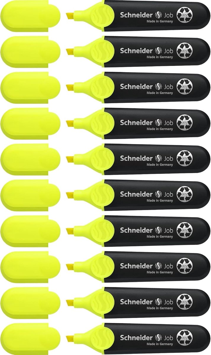 Thijox - Zakreslacz Markeerstift 1-5 mm Geel 10 Stuks - Wigvormige Punt, Lichtbestendig, Perfect voor Kantoor, School, Creatief Gebruik