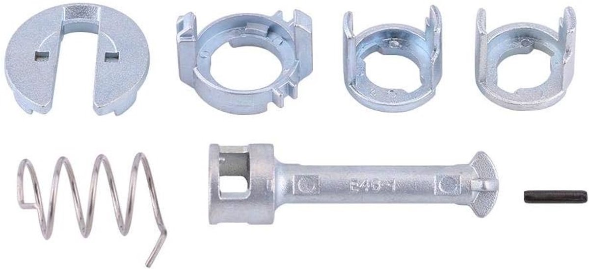 Duurzame Deurslot Vervangingen, Sleutelset en Cilinder Reparatiekit voor E46 3 Serie 1998-2005 - 7 Delige Set voor Voor- en Achterdeuren