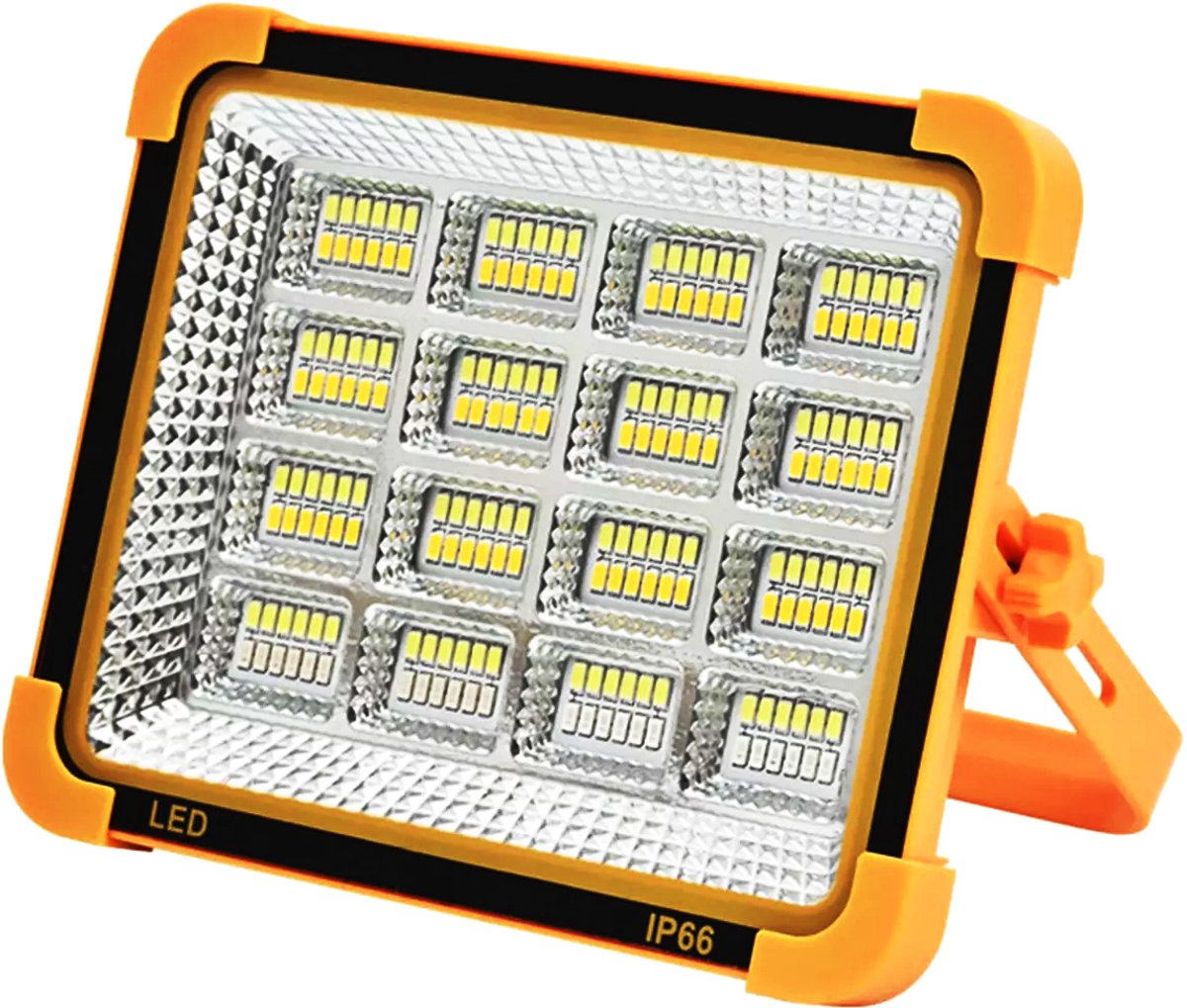 Op zonne-energie werkende buitenlamp voor kamperen - 16 roosters, 192 LED's - Draadloze LED-schijnwerper – Draagbaar – Draagbaar voor thuis – Noodverlichting – Lange batterijduur – Geschikt voor kamperen, buiten, garages, kelders en noodgevallen
