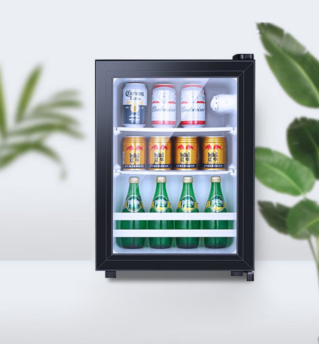 learnlogic 36LDrankenkoelkast voor maximaal 50 blikken vrijstaand zwart mini model met sterke koeling houdt bier cocktail frisdrank en sap langdurig op de juiste temperatuur voor dagelijks gebruik thuis en op kantoor