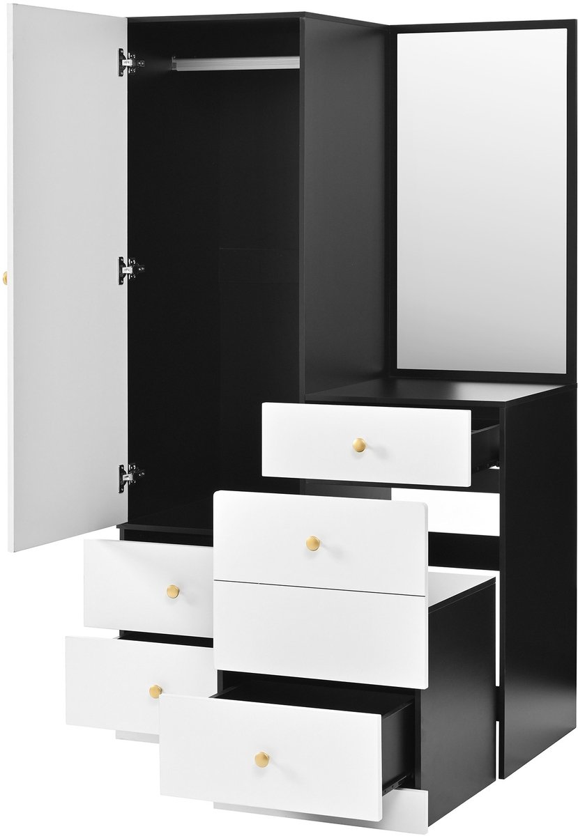 YYchan kaptafel - wit - 90 x 50,5 x 160 cm - met opbergruimte