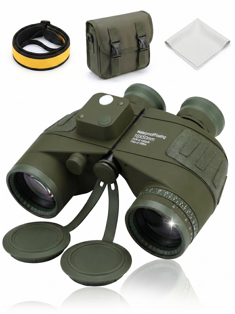 Bol.com Zoomble® Verrekijker met Afstandsmeter & Kompas - 10x50 - Incl. Draagtas - E-book Vogelspotten – HD Lens - Waterdicht - ... aanbieding