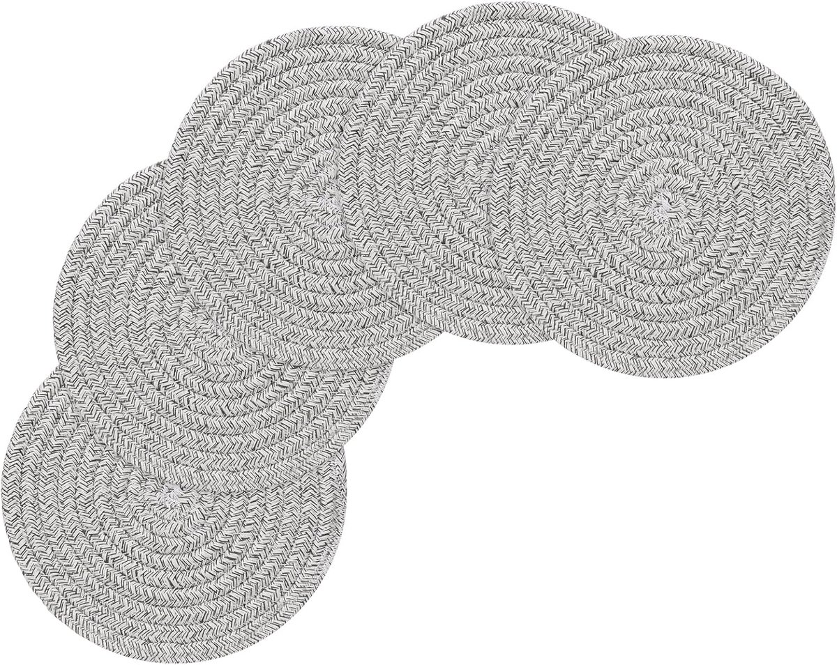 SnelShoppen - Hittebestendige Coasters voor Pannen en Potten - 5 Stuks Katoenen Matten - Zwart Beige - Ideaal voor Keuken en Tafels